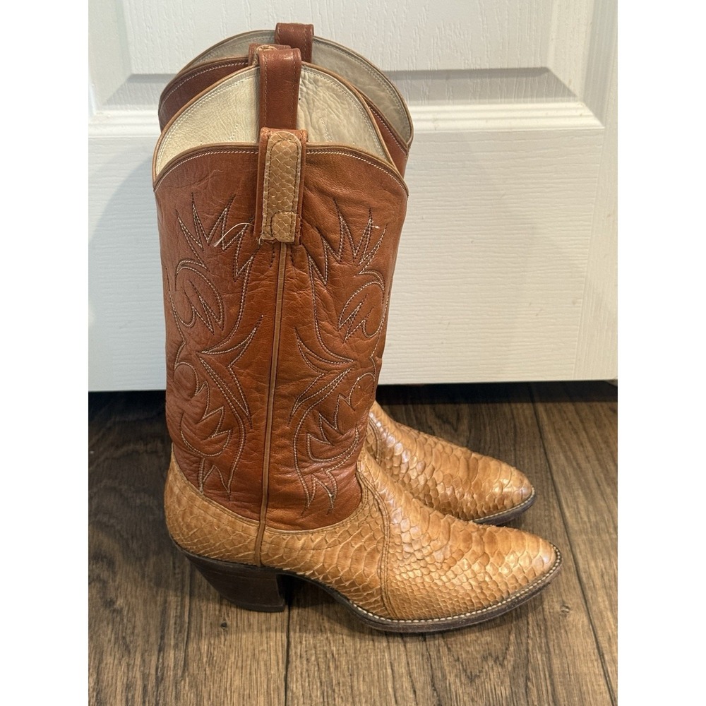 Dan Post Python Snakeskin Western Boots Womens 8 … - image 1